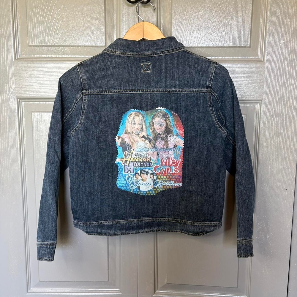 Disney Hannah Montana Miley Cyrus Jonas Brothers Y2K Denim Jacket Girls L Small